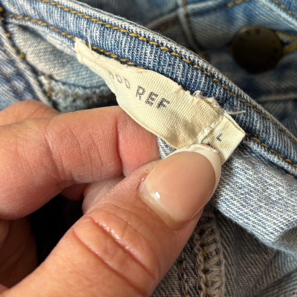 Mod Ref Blue Denim Distressed Overalls Bibs - Picture 4 of 12